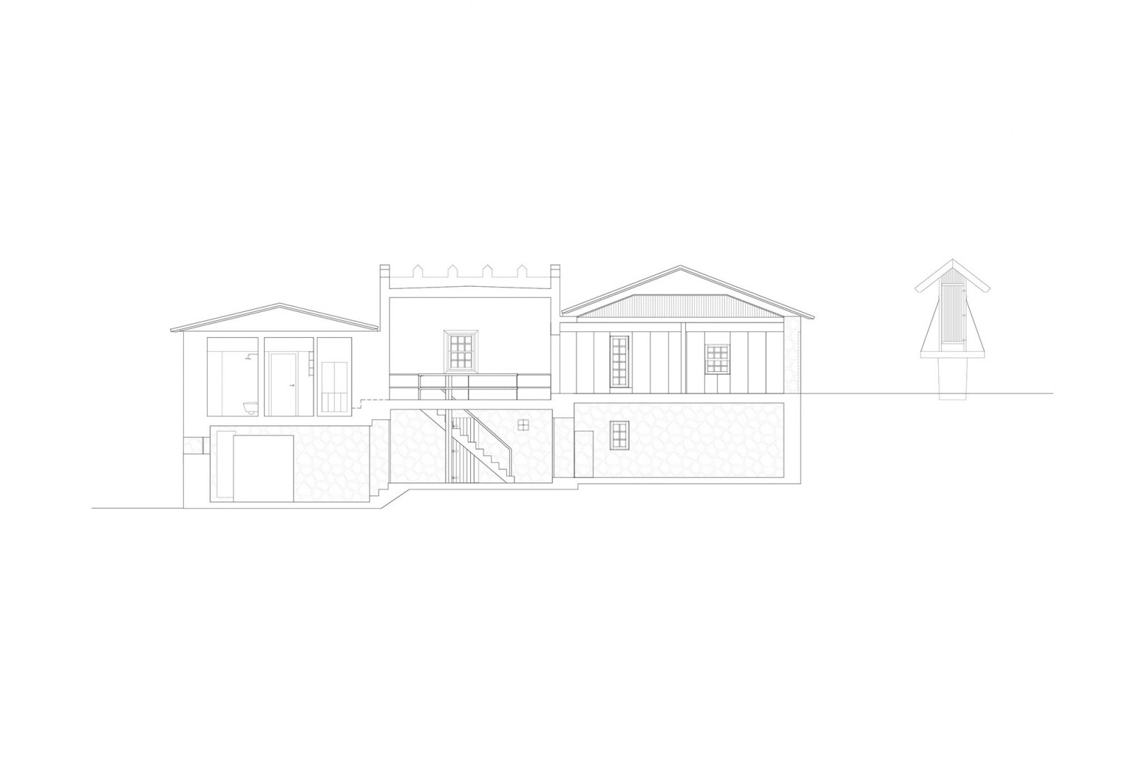Section. Zebros country house by M-AO.