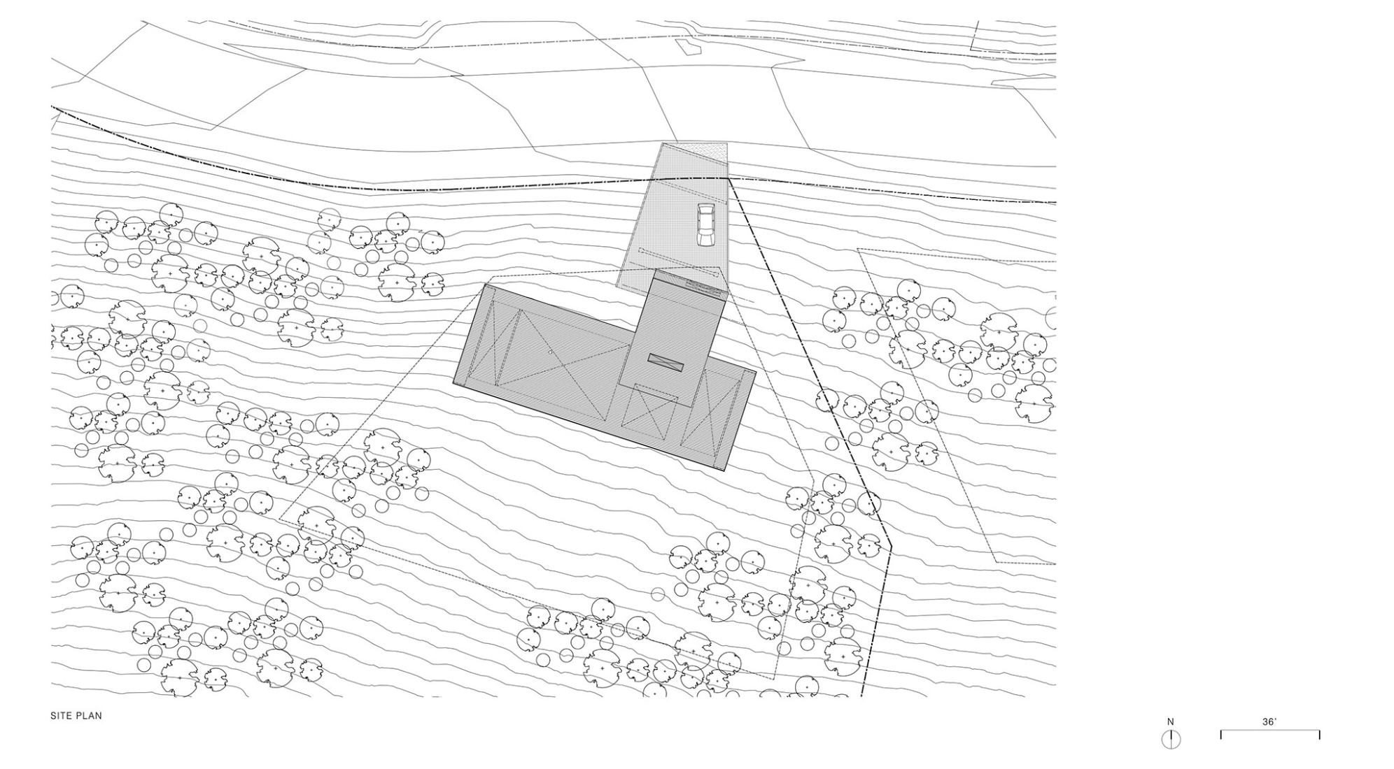 Site plan. House at 9,000 Feet by MacKay-Lyons Sweetapple Architects.