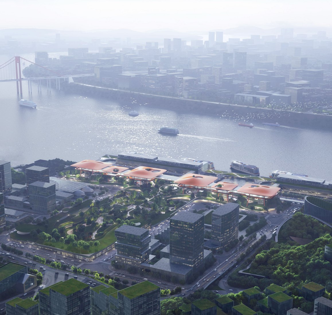 Chongqing Cuntan International Cruise Centre by MAD Architects. Image courtesy of MAD Architects