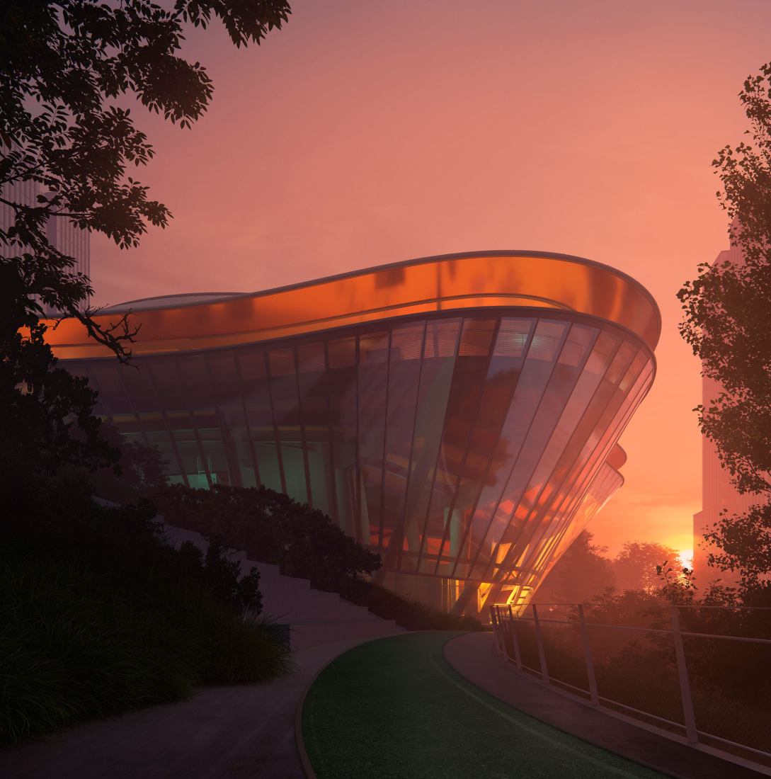 Centro deportivo Cloud 9 por Ma Yansong/MAD Architects. Visualización por Ma Yansong/MAD Architects.