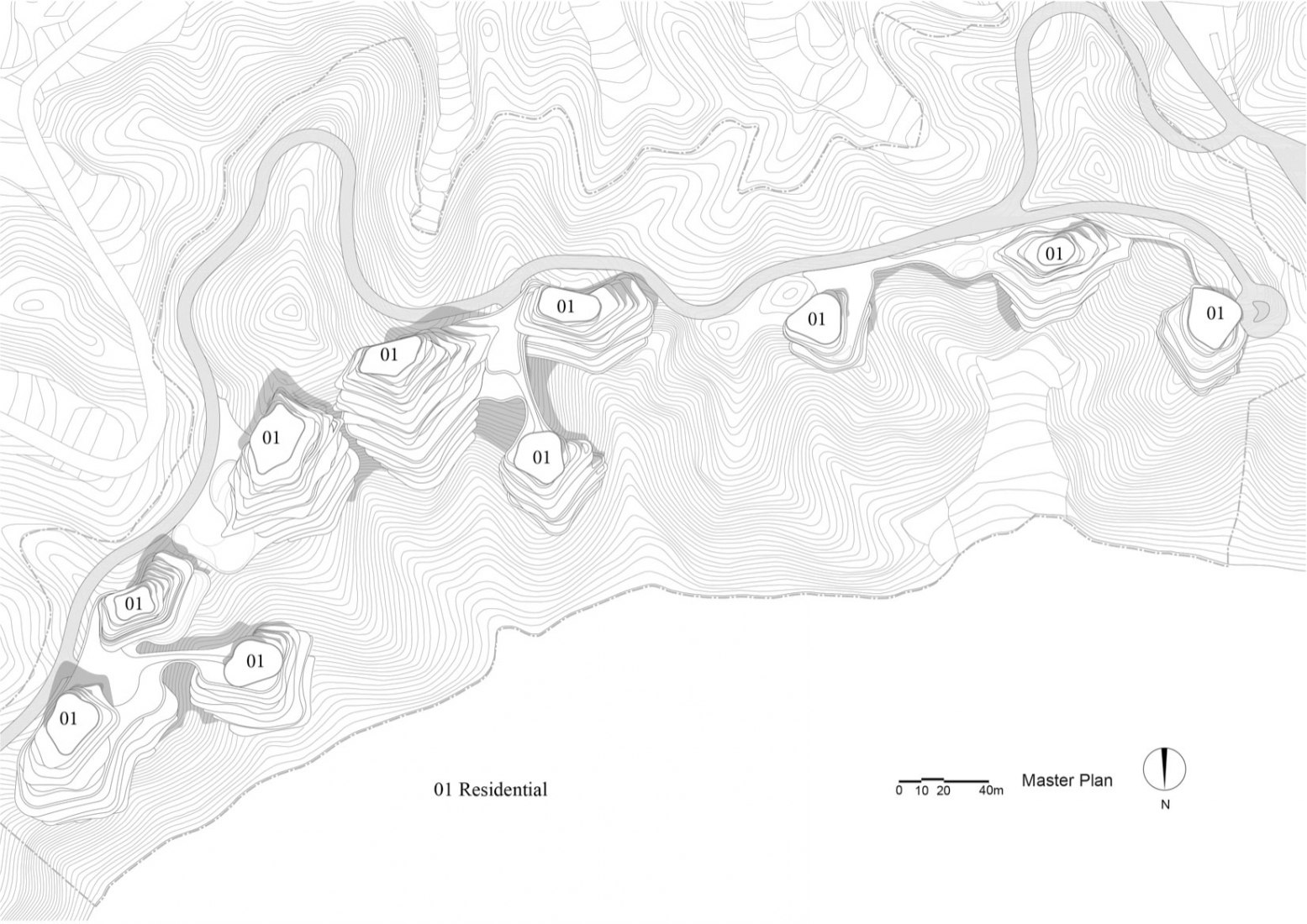 Site plan. Huangshan Mountain Village by MAD Architects.