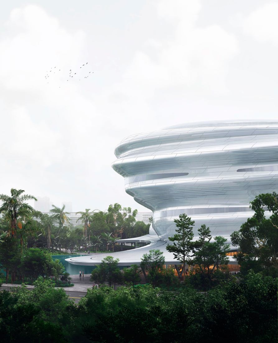 Rendering. The Hainan Science Museum by Ma Yansong/MAD Architects.