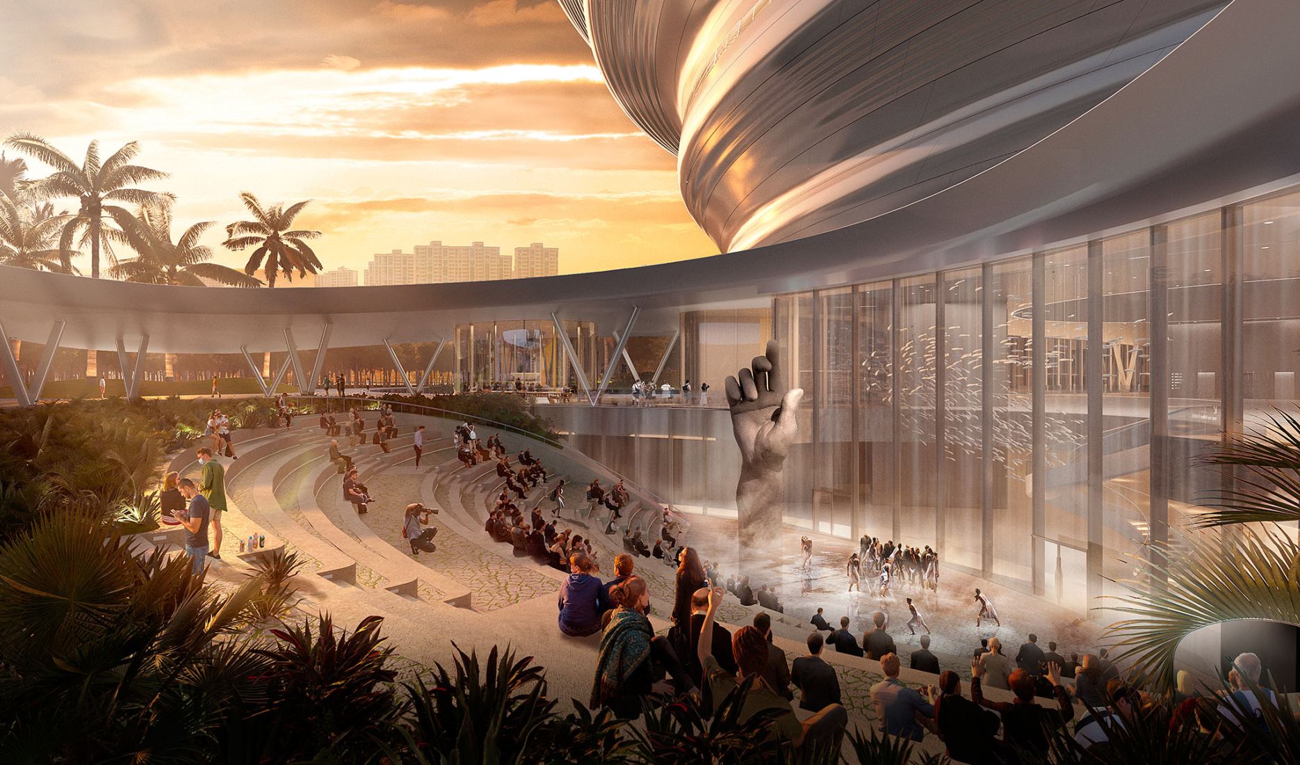 Rendering. The Hainan Science Museum by Ma Yansong/MAD Architects.