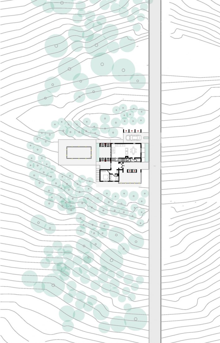 Plano de situación. La Casa de la Colina por Maden Group