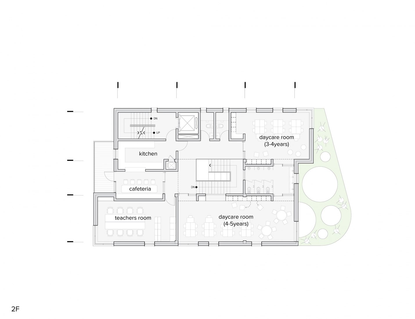 Plan. Second floor. Maebong Daycare Center by Daniel Valle Architects