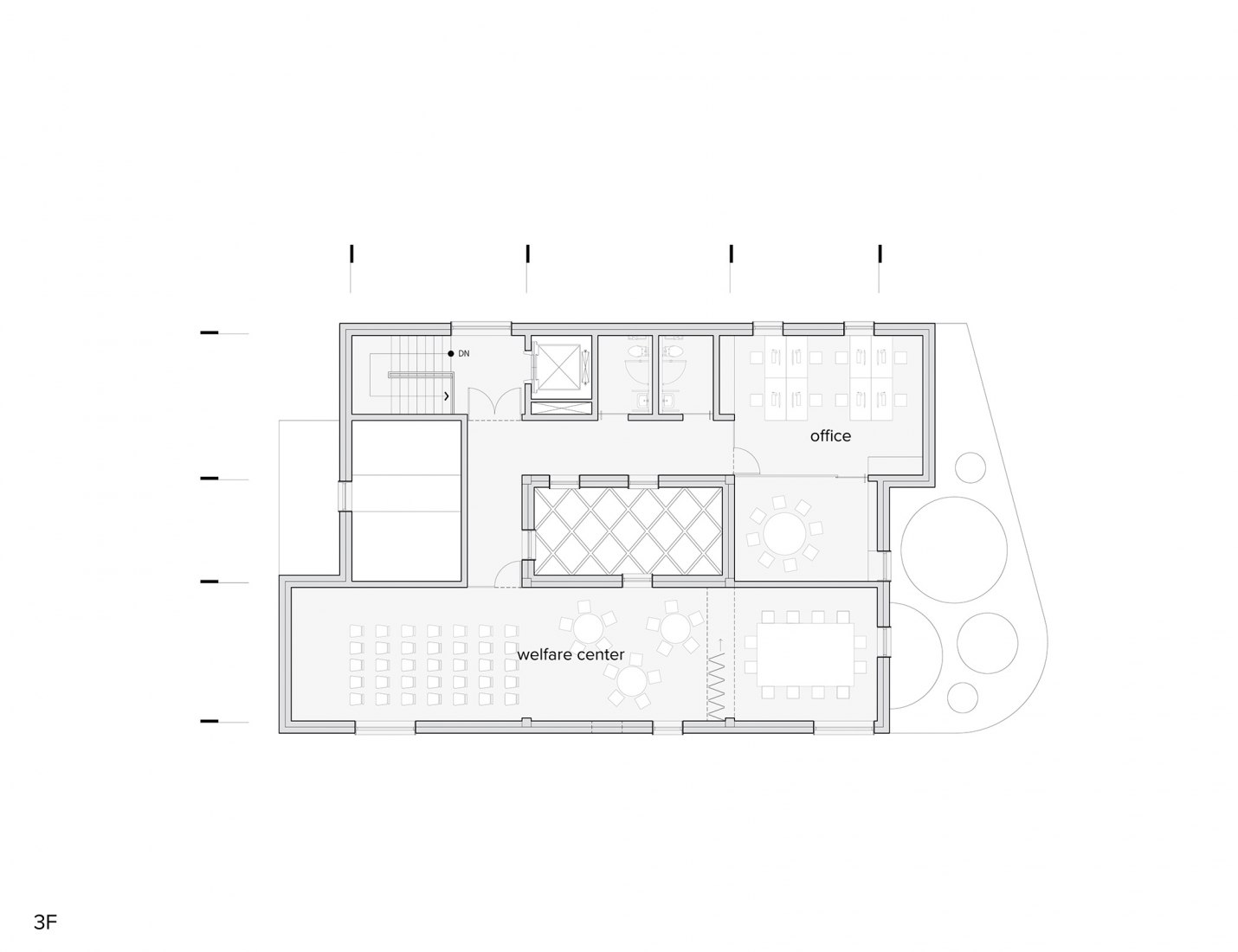 Plan. Third floor. Maebong Daycare Center by Daniel Valle Architects