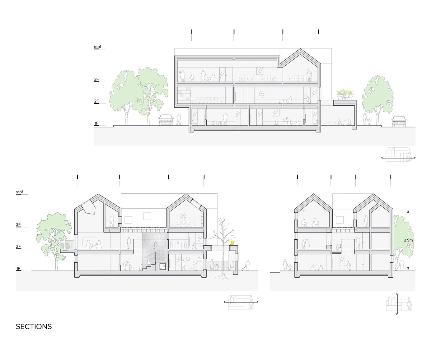 Sections. Maebong Daycare Center by Daniel Valle Architects