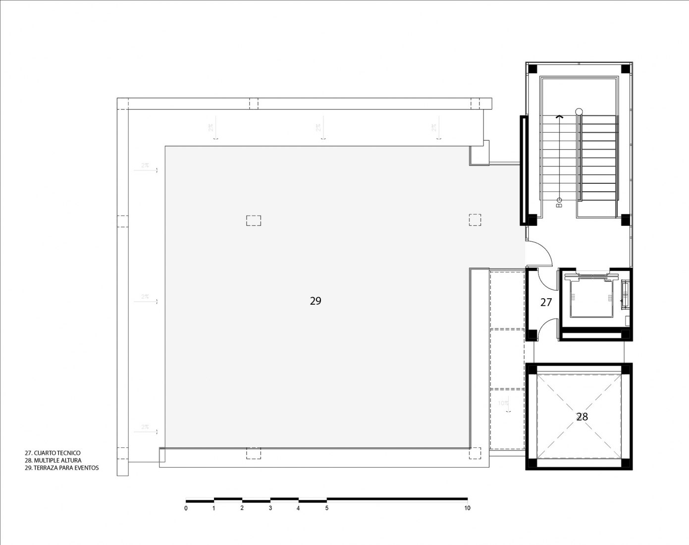 Roof floor plan. Museum of Freedom and Human Rights by Mallol Arquitectos.