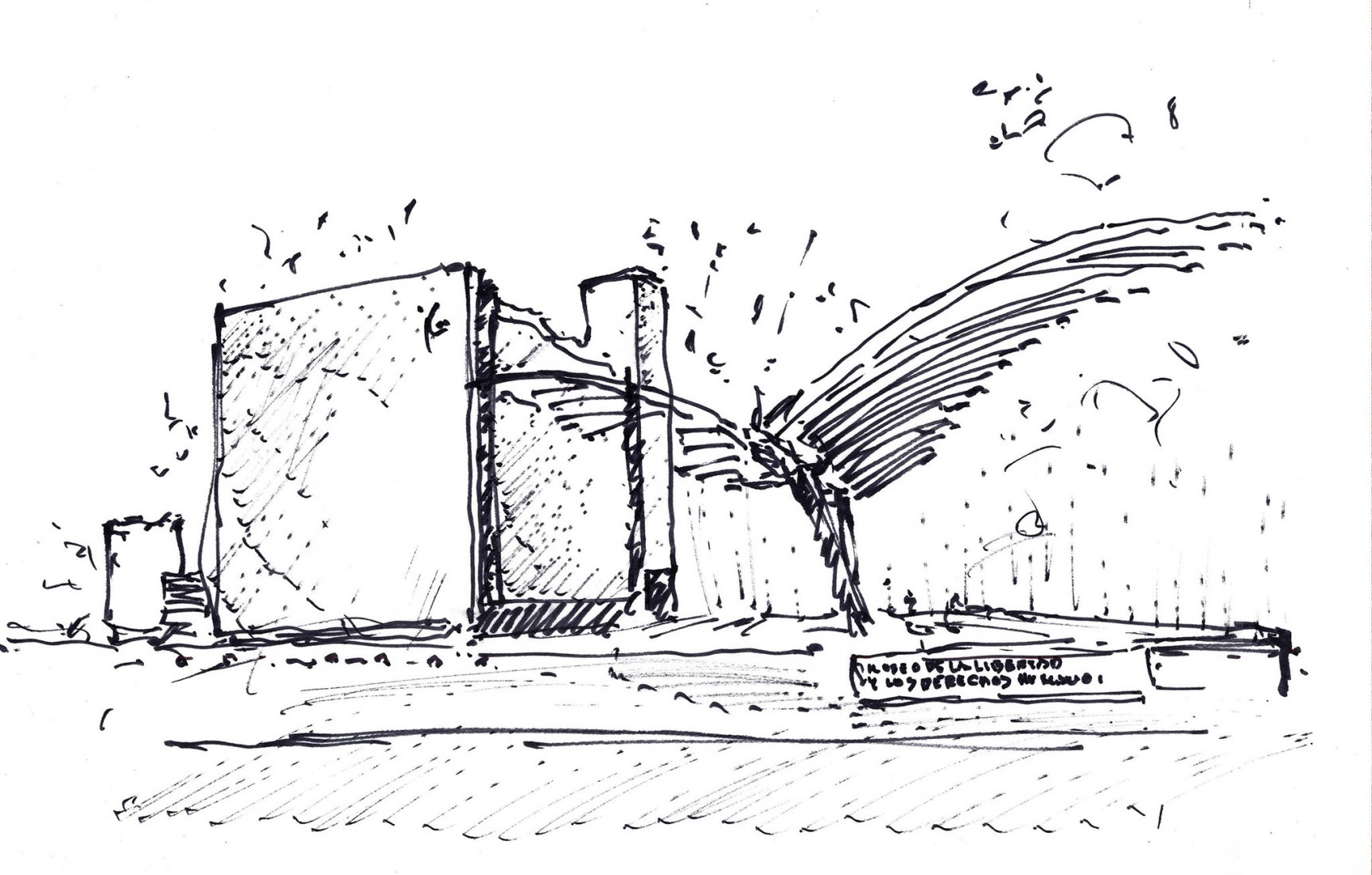 Sketch. Museum of Freedom and Human Rights by Mallol Arquitectos.