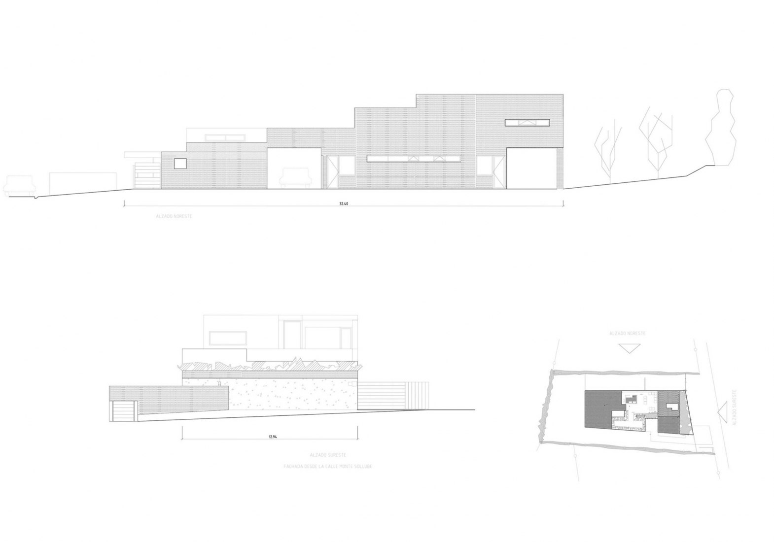 Elevations. A three generation house in Boadilla del Monte by Malu de Miguel.