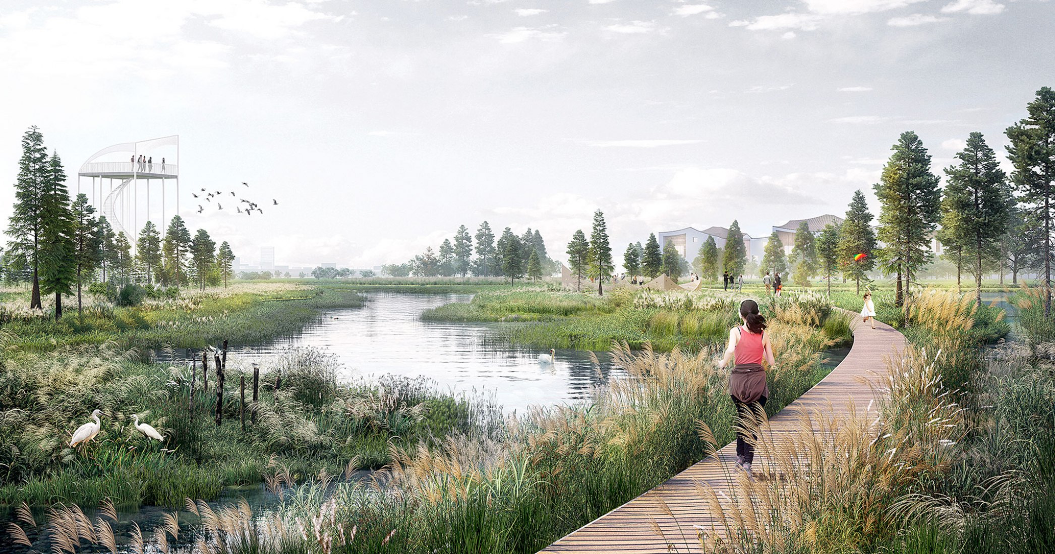 Rendering. Xiakewan Science City development by Mandaworks and UPDIS