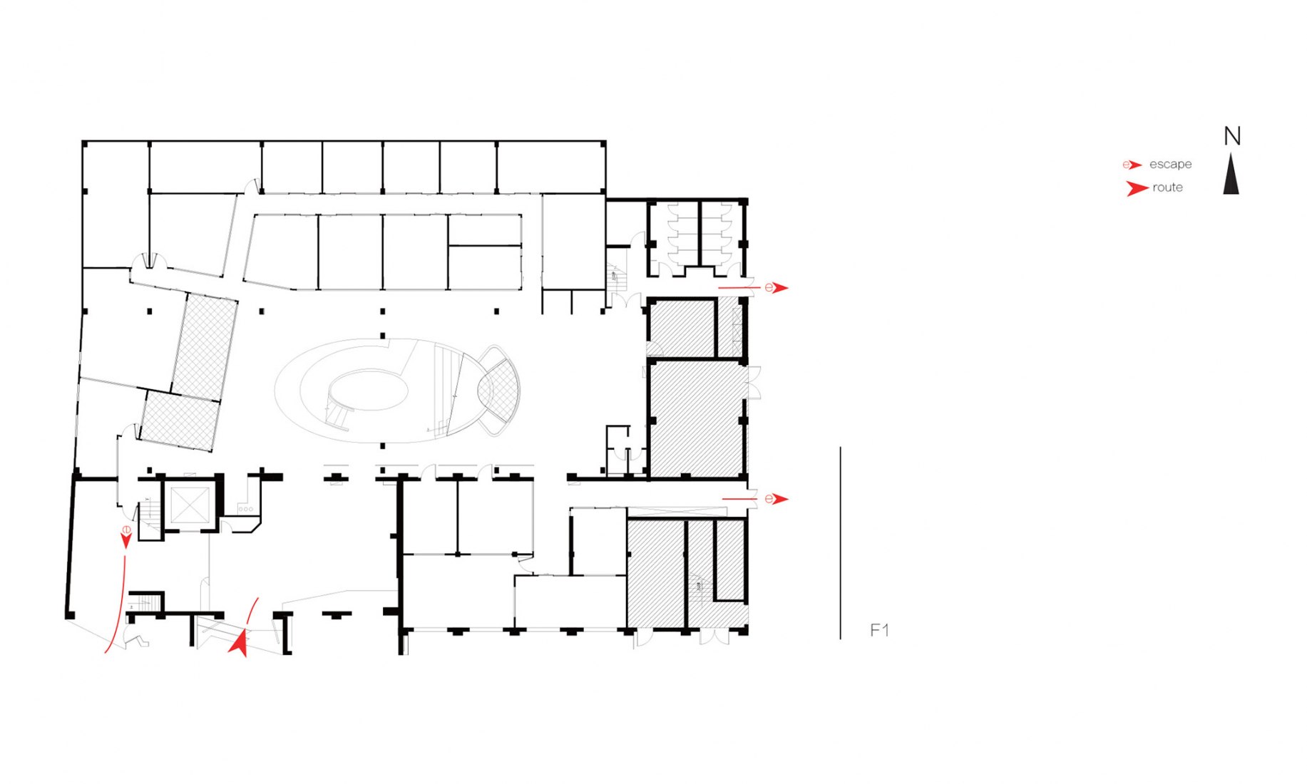 Plano primera planta. Mandela Co-Working por RoarcRenew. Cortesía de RoarcRenew