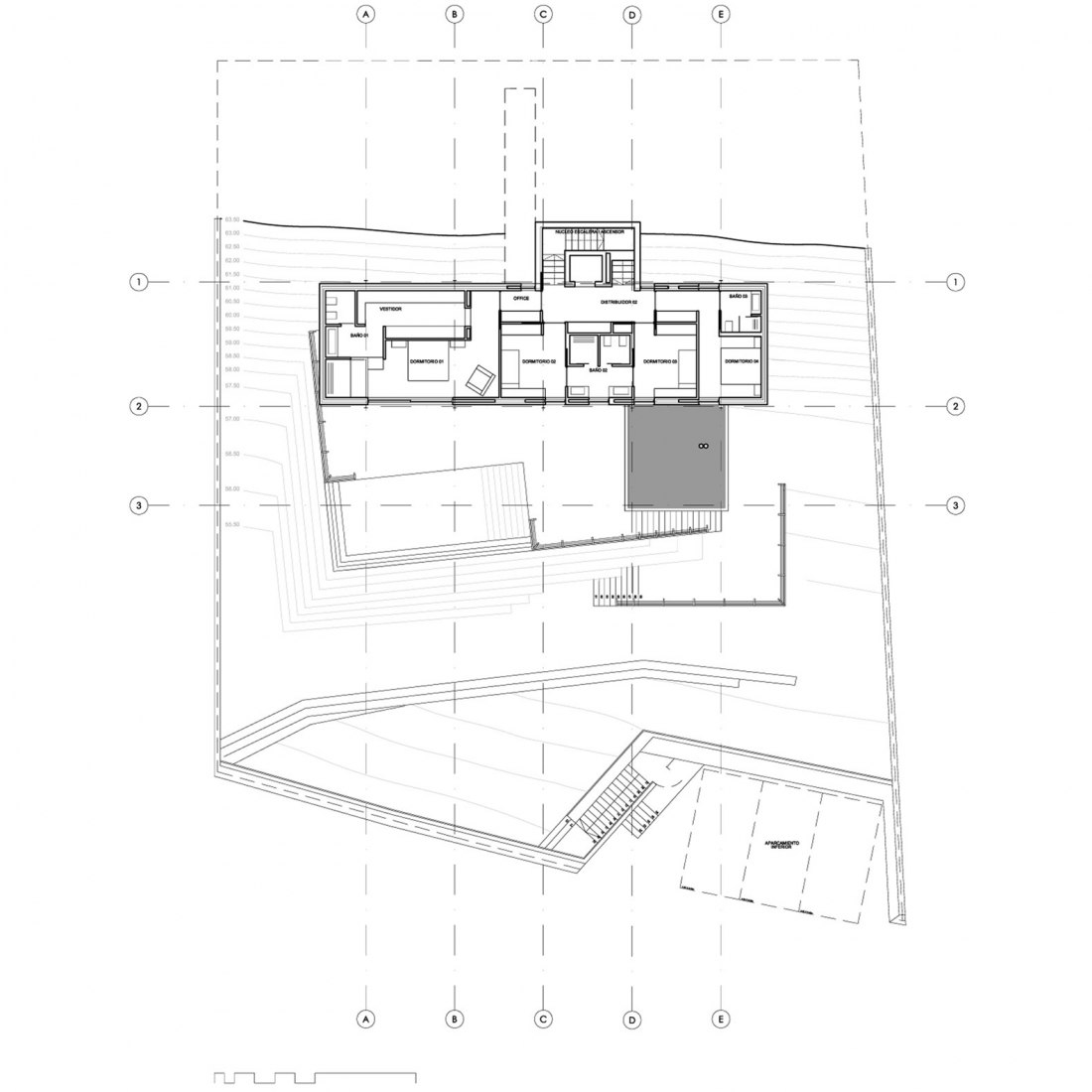 Plan 2. El bosque 161, a single-family housing project by Mano de Santo. Courtesy by Mano de Santo