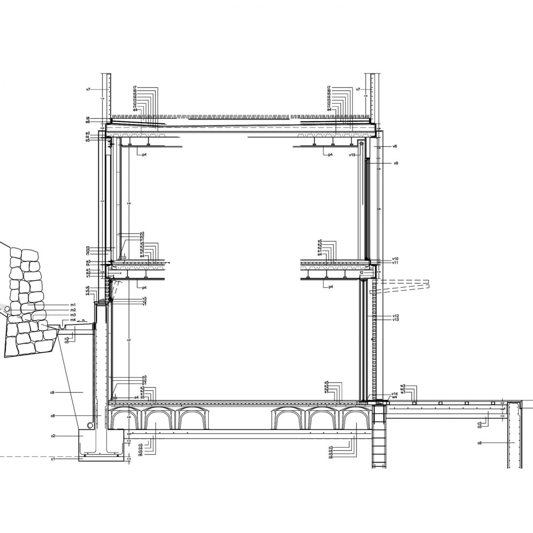 Constructive section. El bosque 161, a single-family housing project by Mano de Santo. Courtesy by Mano de Santo