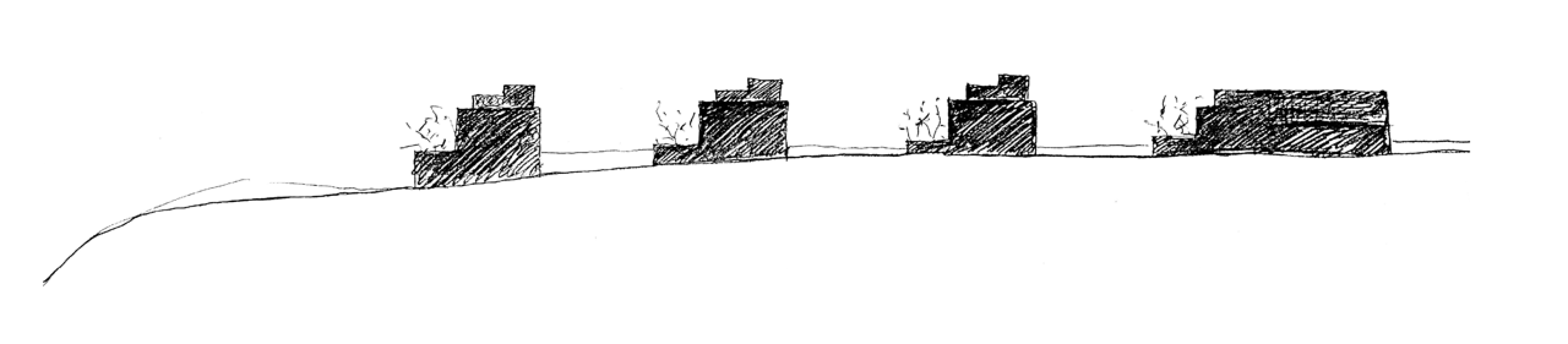 Croquis de institutos de investigación Santiago de Compostela. Imagen ©Manuel Gallego y cortesía de Fundación Barrié.