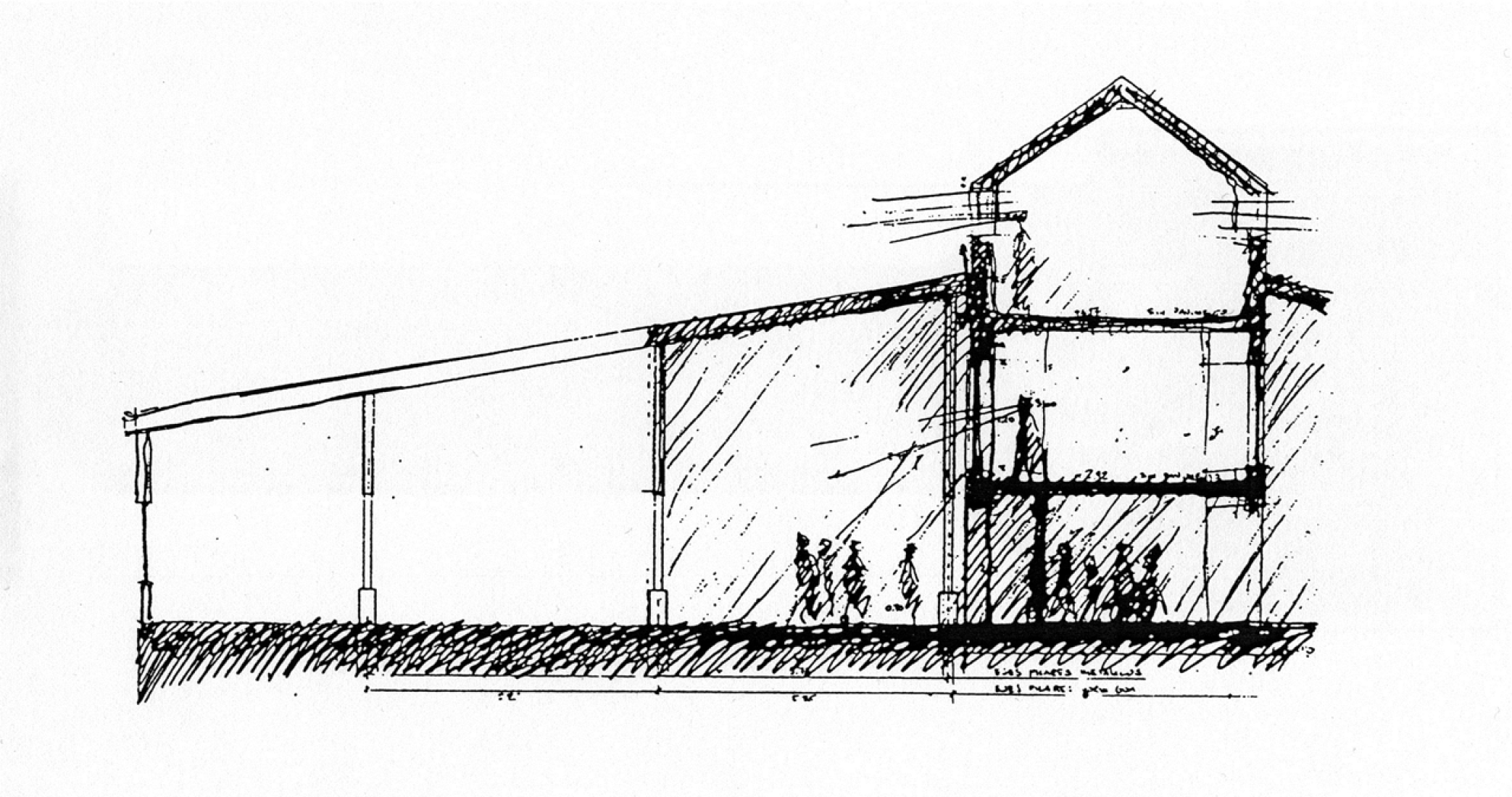 Croquis del Centro de Cultura Valdoviño. Imagen ©Manuel Gallego y cortesía de Fundación Barrié. 