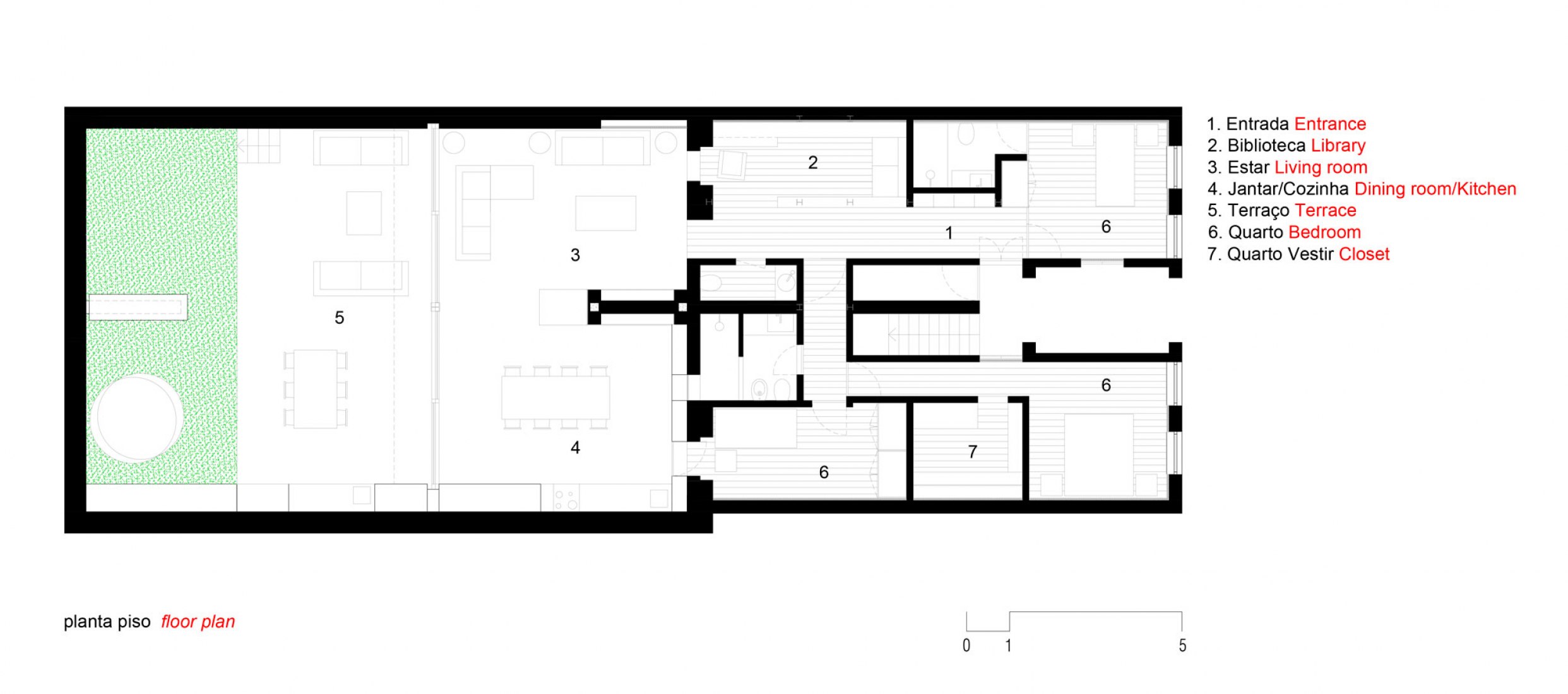 Plano posterior a la reforma. Apartamento na Lapa por Manuel Cachão Tojal.