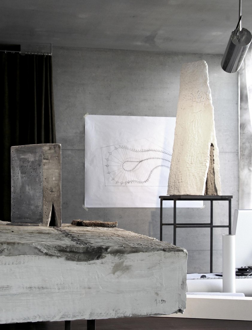 Maquetas para la capilla de campo Bruther Klaus en Mechernich-Wachendorf, Alemania. Fotografía de Atelier Peter Zumthor.