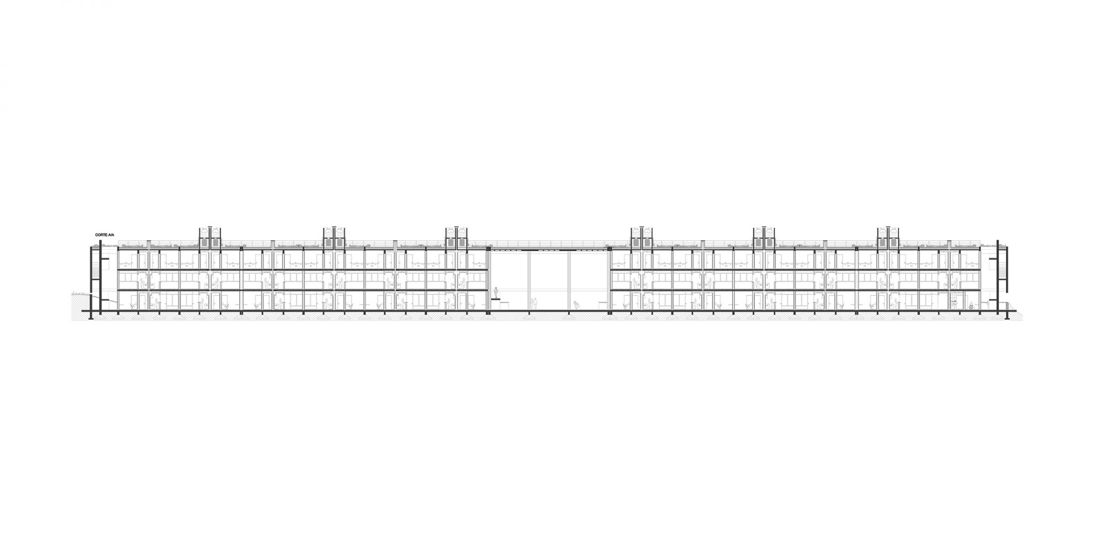 Section A block. UNL-ATE University Residency Complex by Marcelo Saba.