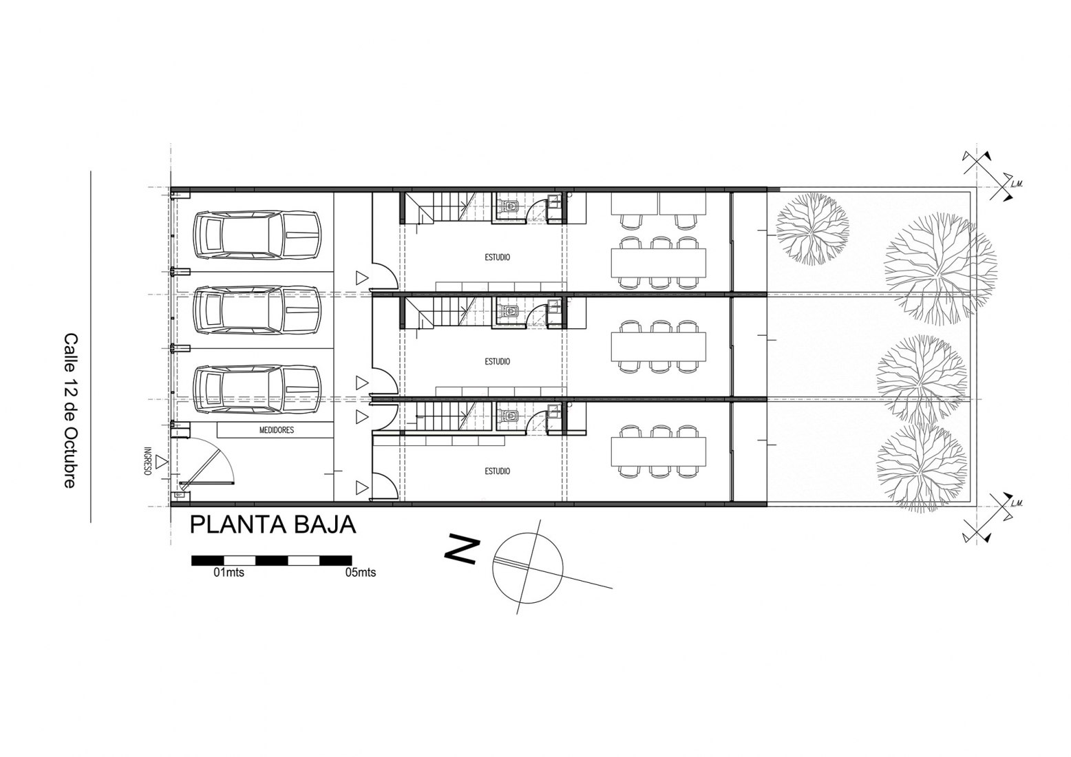 Plano de planta baja. Tríptico por Mariela Marchisio – Cristián Nanzer – Germán Margherit.