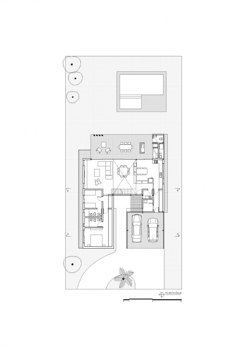 Ground floor plan. House in San Marino, Funes Hills by Mariel Suárez
