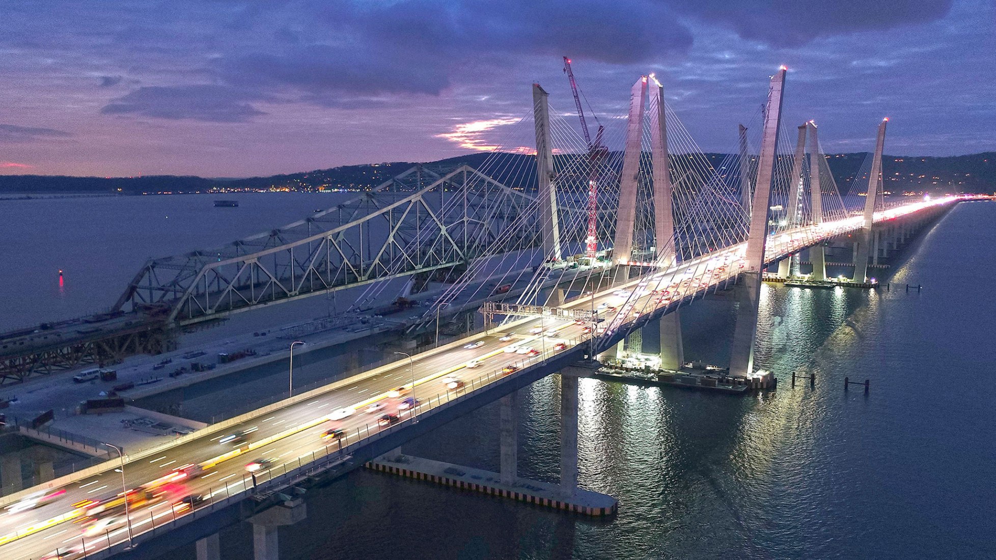 Accelerated Bridge Construction Commendation. Mario Cuomo Bridge, Tarrytown, NY. Prize Bridge Awards photo, courtesy of NSBA