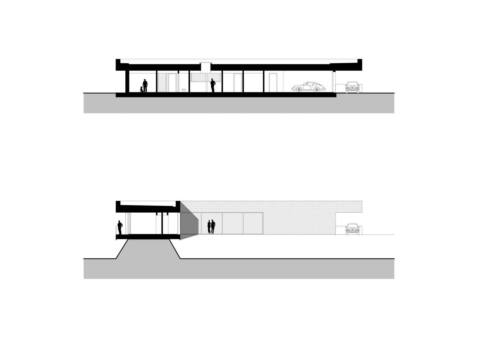 Secciones. Villa V por Martens Van Caimere Architecten