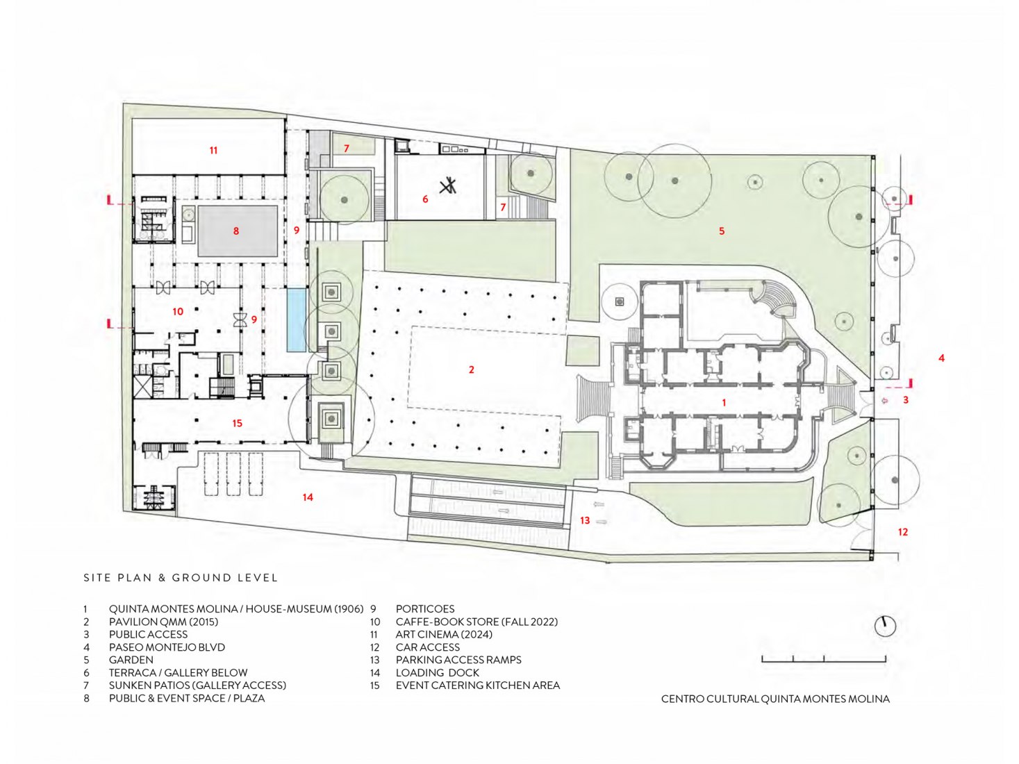 Ground floor plan. QMM Cultural Center by Materia + Gustavo Carmona.
