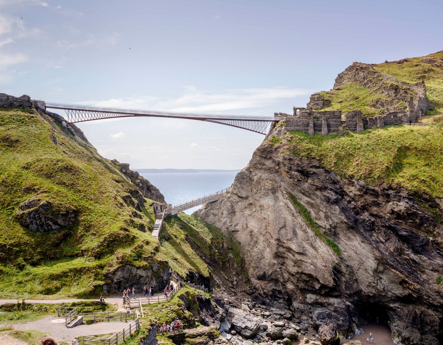 Tintagel footbridge by William Matthews and Ney & Partners. Photograph by Jim Holden/English Heritage