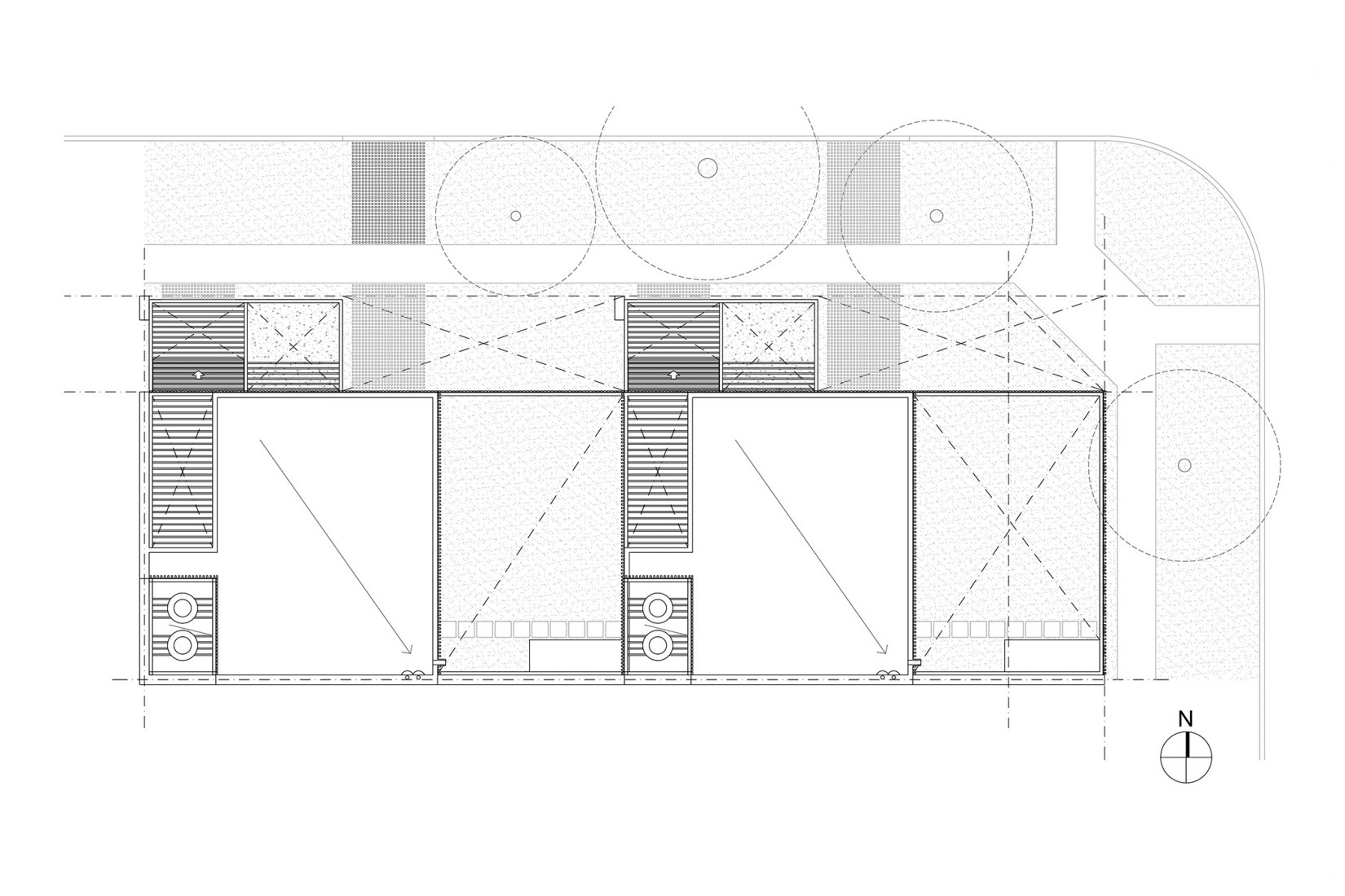 Plano de cubierta. Dos casas metálicas por Mauricio Morra Arquitectos. Fotografía por Ramiro Sosa.