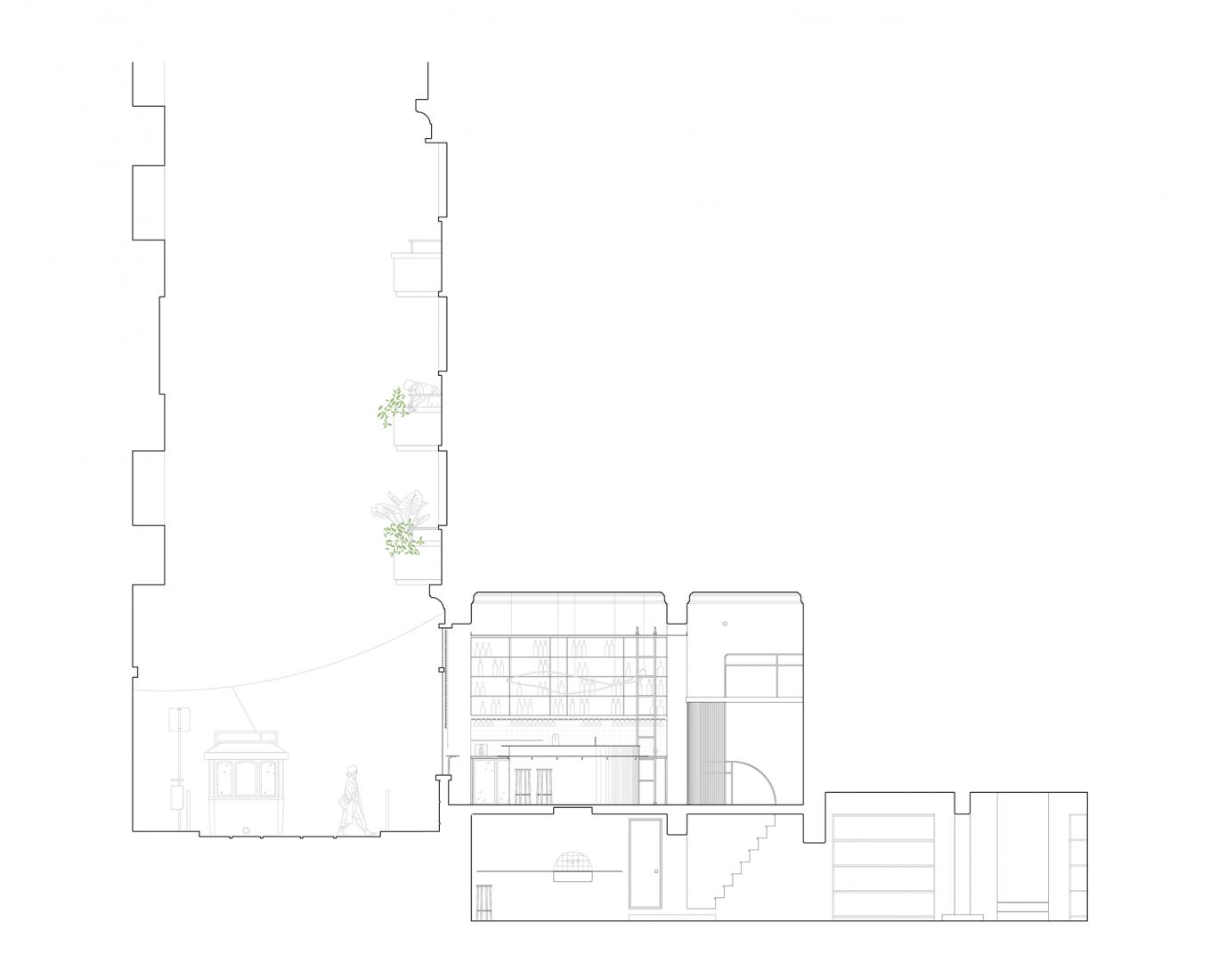 Sección. O PIF por Maxime Mangold Architecte.