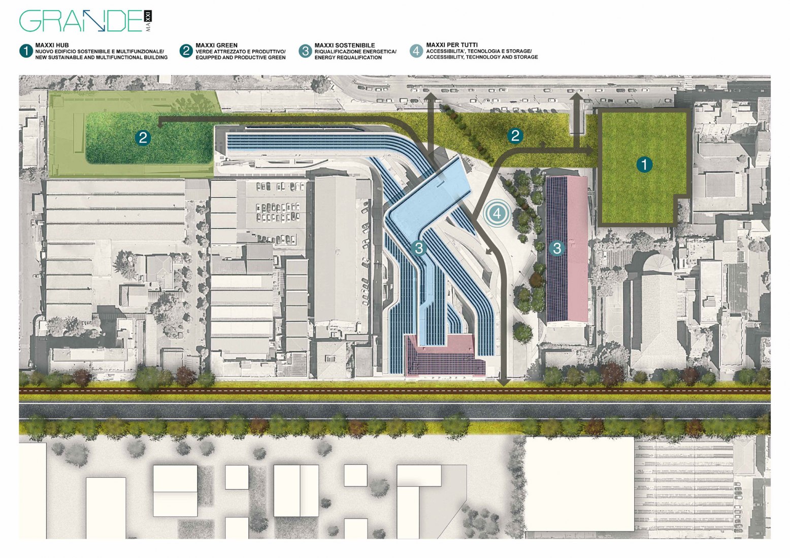 Site plan of the proposed expansion. Image courtesy MAXXI Museum
