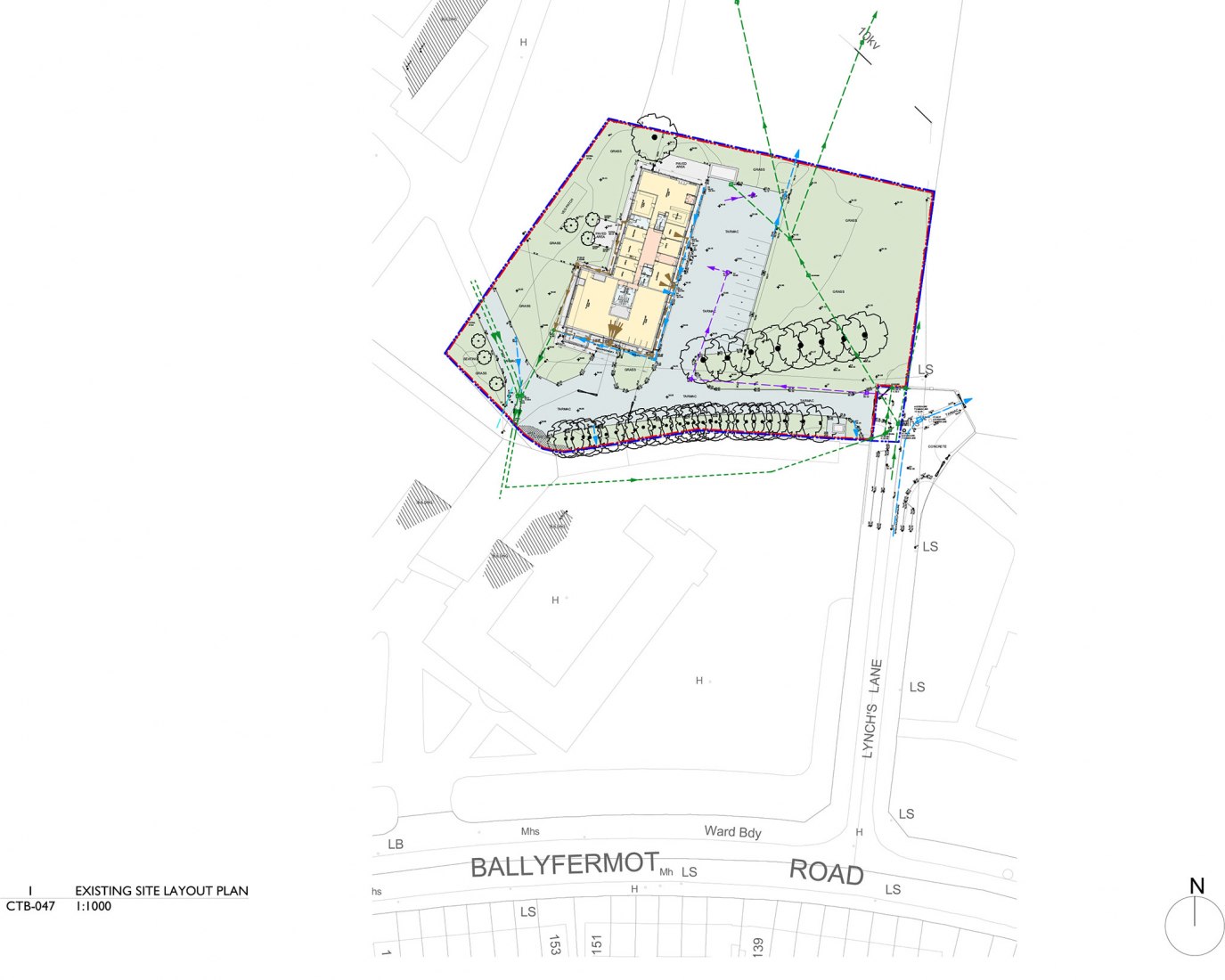 Plano de situación preexistente. Candle Community por McGarry Ní Éanaigh Architects