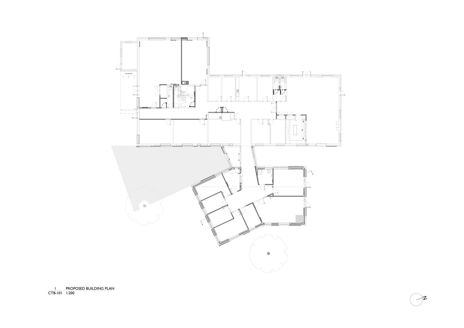 Planta baja. Candle Community por McGarry Ní Éanaigh Architects