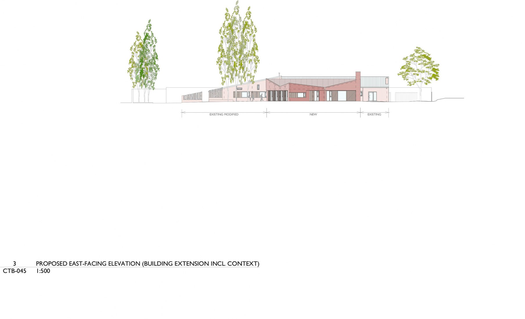 Alzado este. Candle Community por McGarry Ní Éanaigh Architects