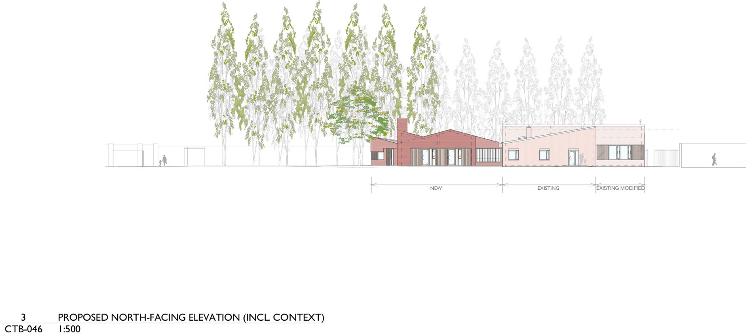 Alzado norte. Candle Community por McGarry Ní Éanaigh Architects