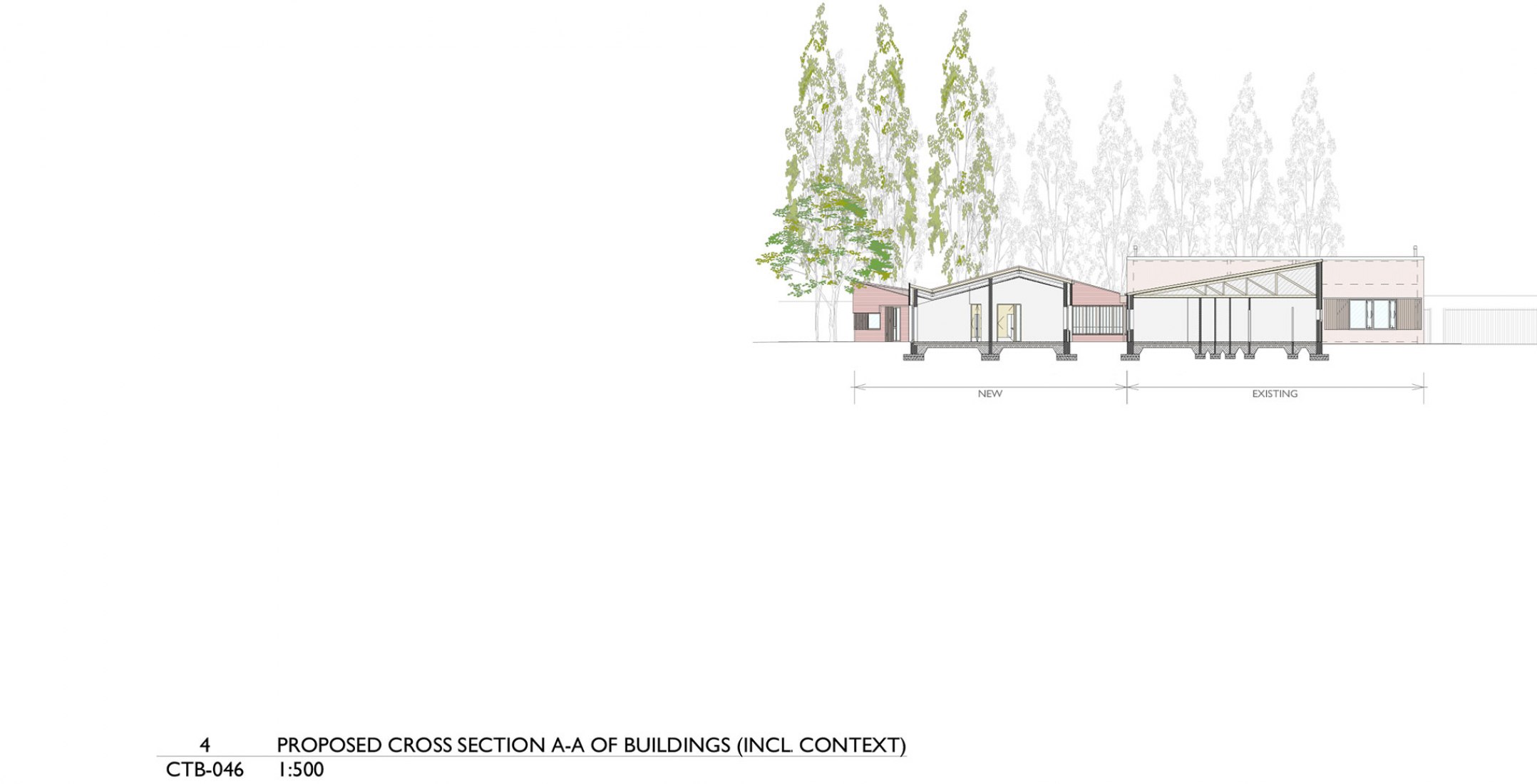 Sección. Candle Community por McGarry Ní Éanaigh Architects