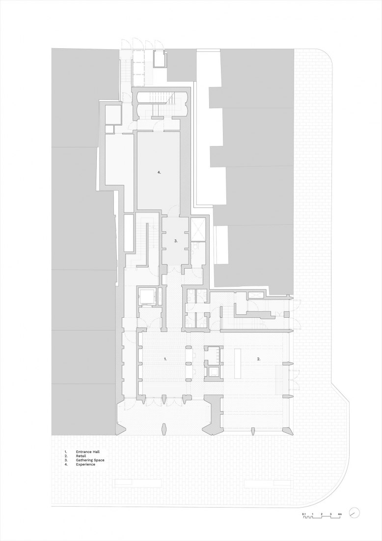 Ground floor plan. The International Rugby Experience by Níall McLaughlin Architects.