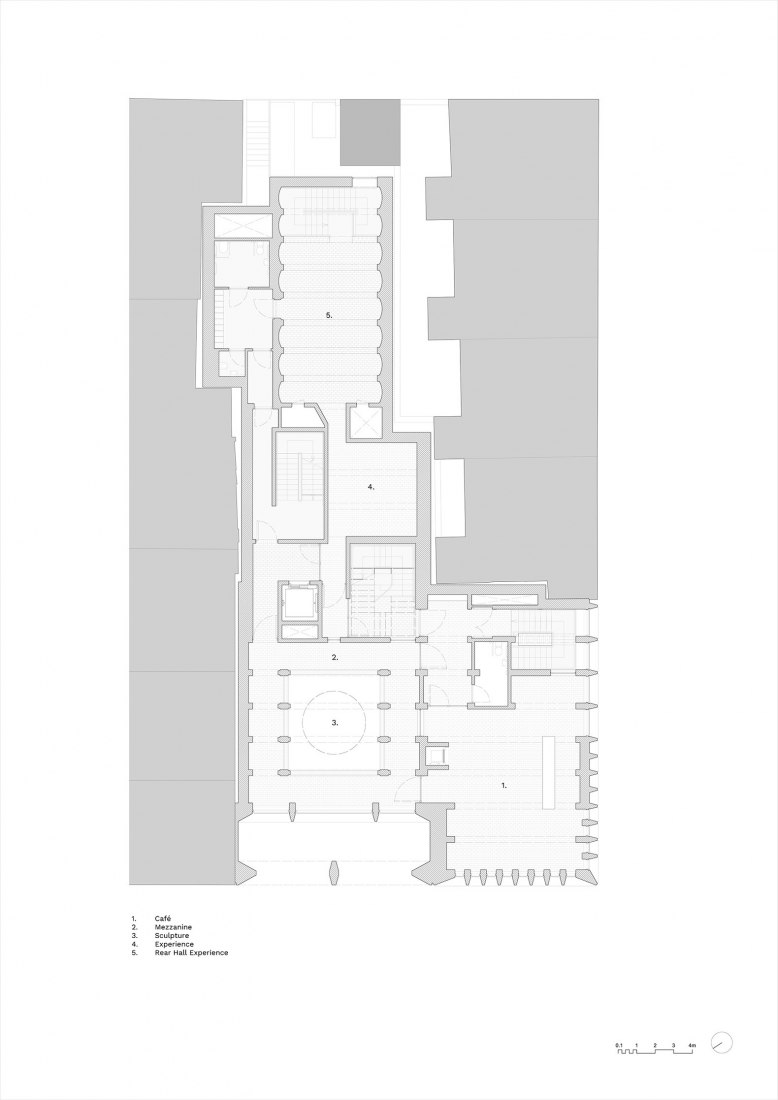 First floor plan. The International Rugby Experience by Níall McLaughlin Architects.