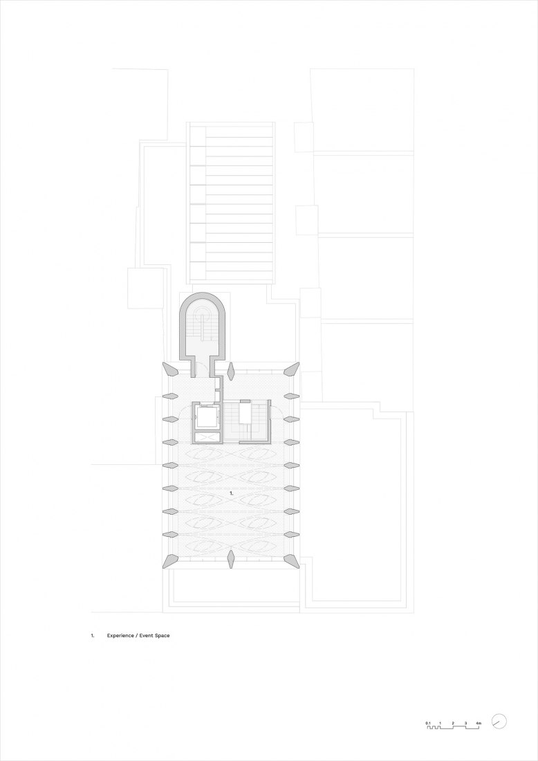 Top floor plan. The International Rugby Experience by Níall McLaughlin Architects.