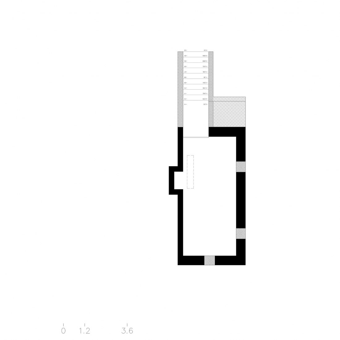 Basement floor plan. AA308 Offices by MCVR Arquitectos.