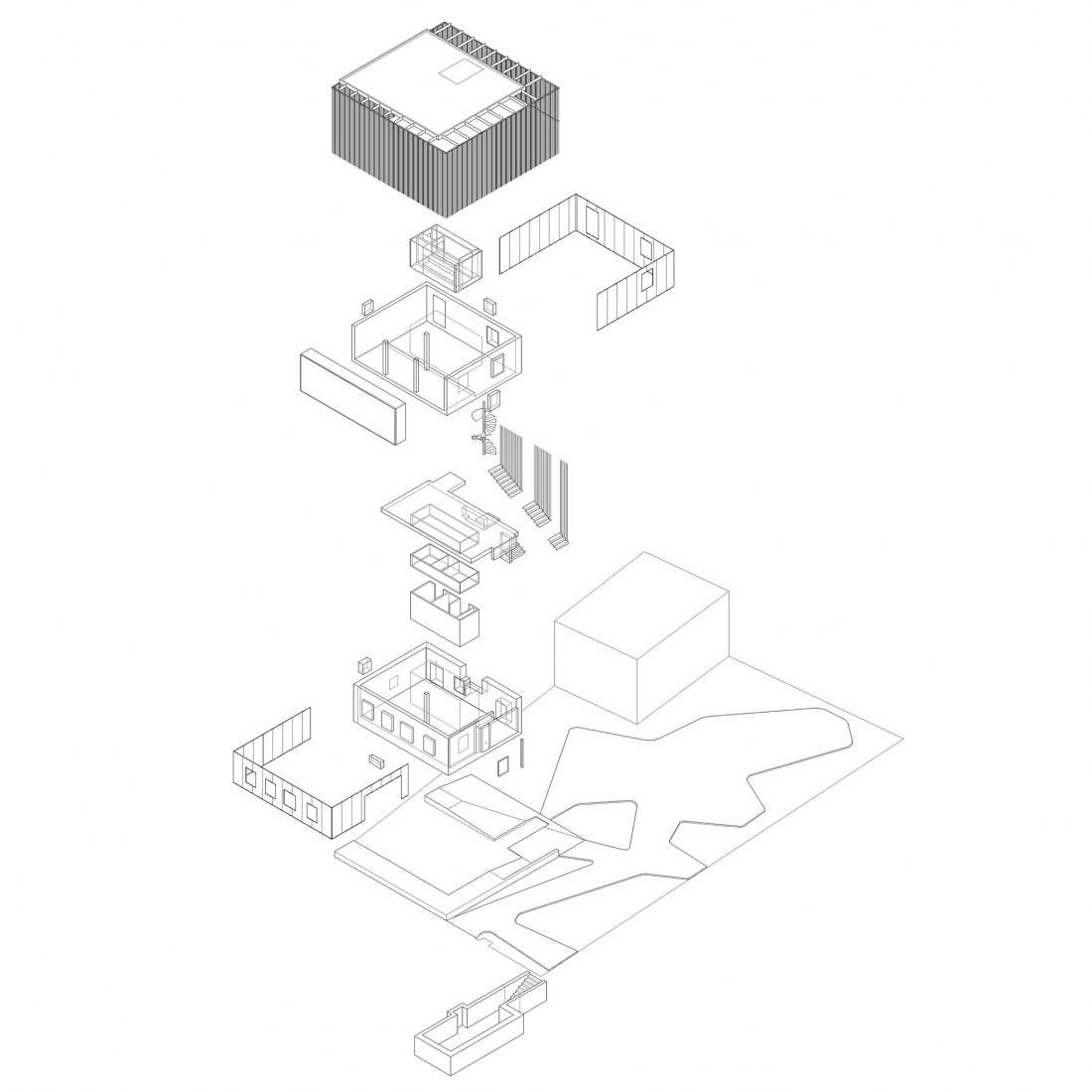 Exploited axonometry. AA308 Offices by MCVR Arquitectos. 