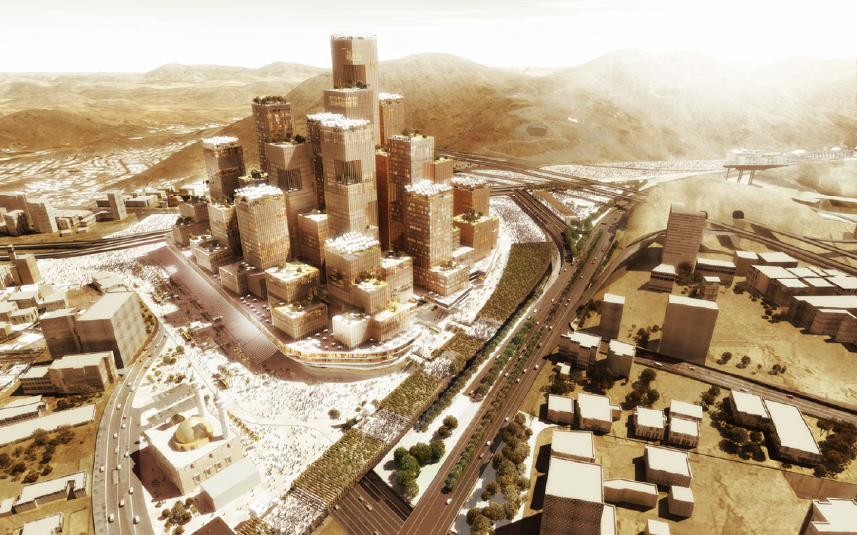 Rendering. Darb Al Mashaer. New Mecca master plan by X-Architects. Image © X-Architects