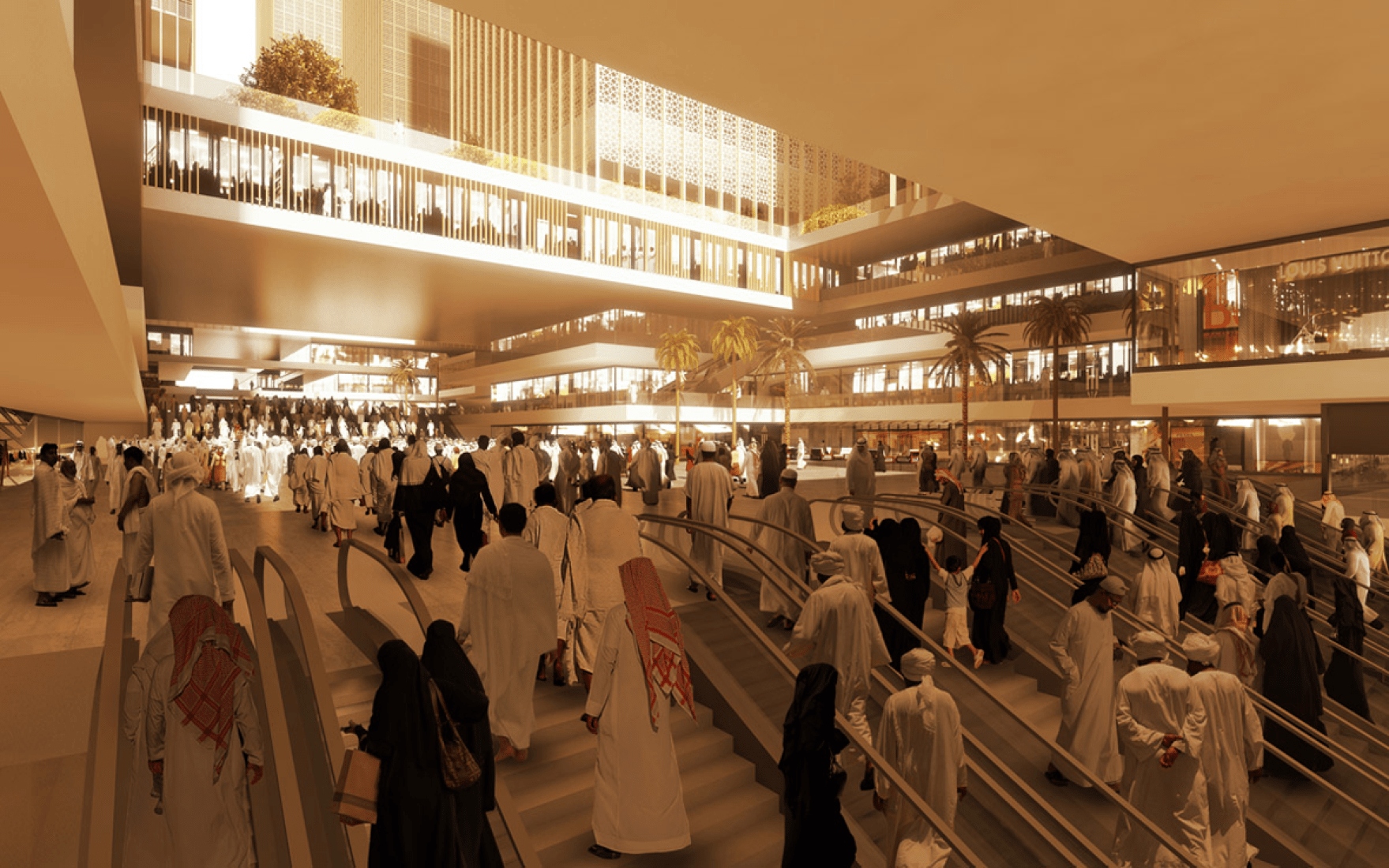Detail, rendering. Darb Al Mashaer. New Mecca master plan by X-Architects. Image © X-Architects. 