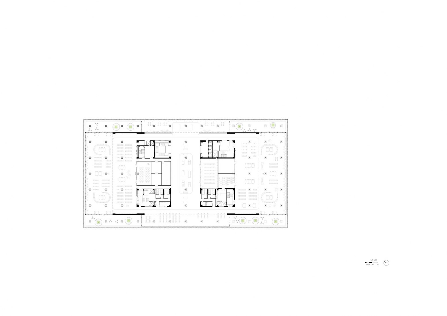 Fourth floor plan. Tainan Public Library by Mecanoo and MAYU Architects