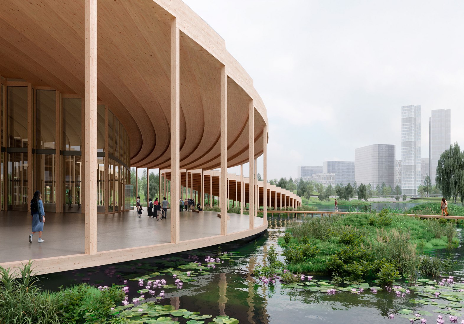 Valle Científico de Shenzhen Guangming Mecanoo, Meng Architects y LOLA Landscape Architects. Visualización por Mecanoo.