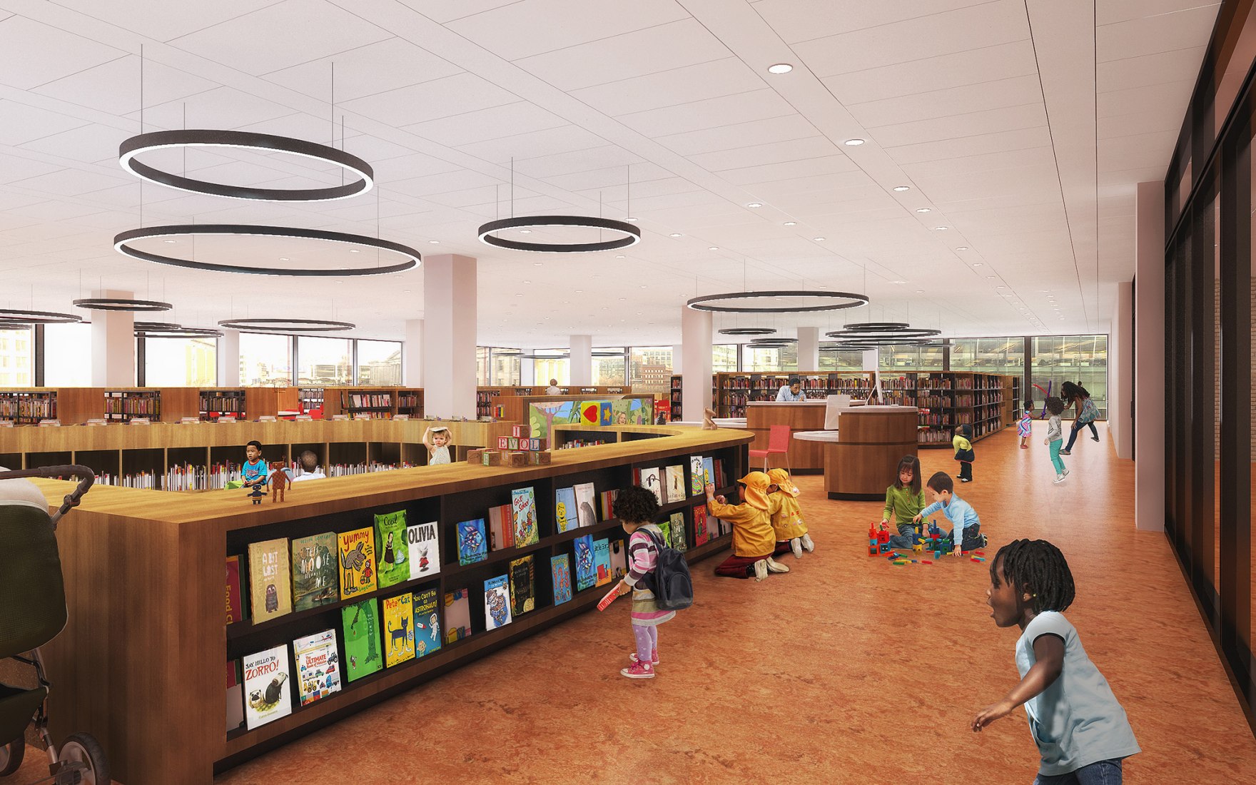 Children library. Martin Luther King Jr. Memorial Library by Mecanoo and Martinez + Johnson. Image courtesy of mecanoo.