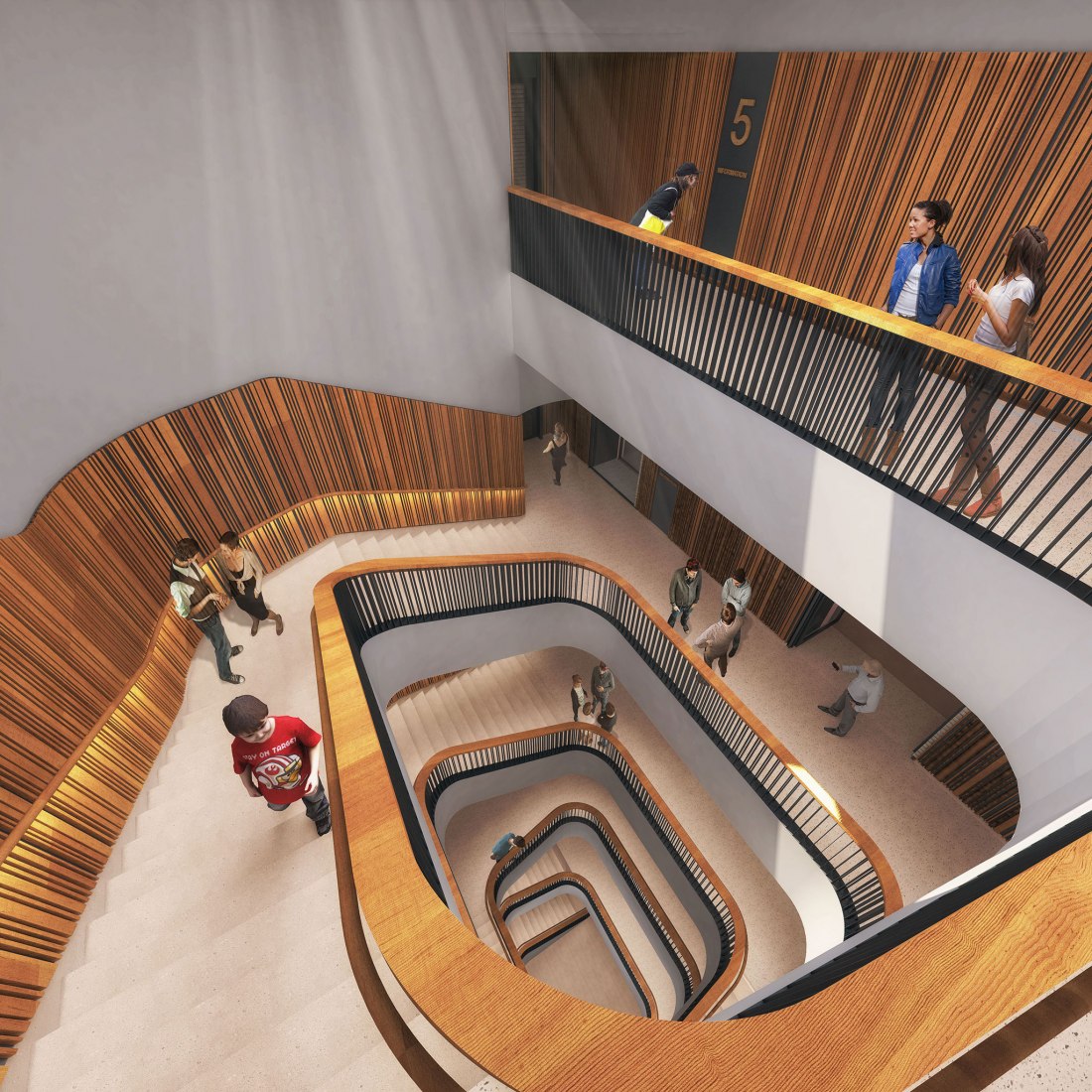 Stairs. Martin Luther King Jr. Memorial Library by Mecanoo and Martinez + Johnson. Image courtesy of mecanoo.
