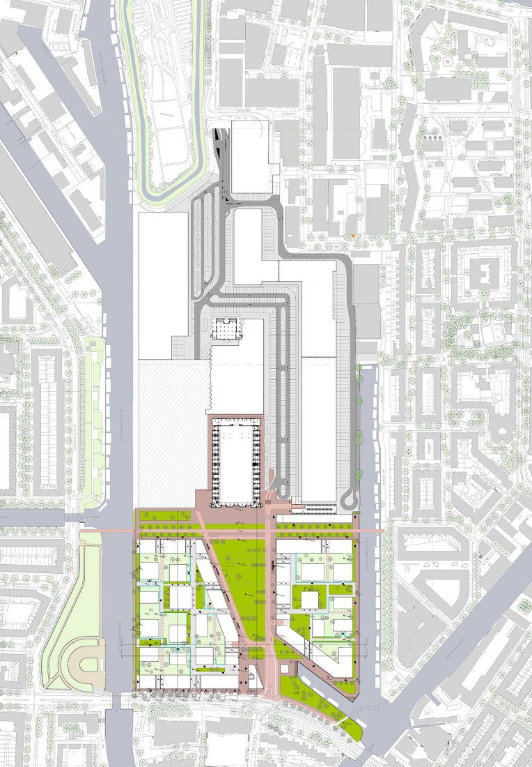 Plano de situación. Masterplan Marktkwartier Amsterdam por Mecanoo. Imagen cortesía de Mecanoo