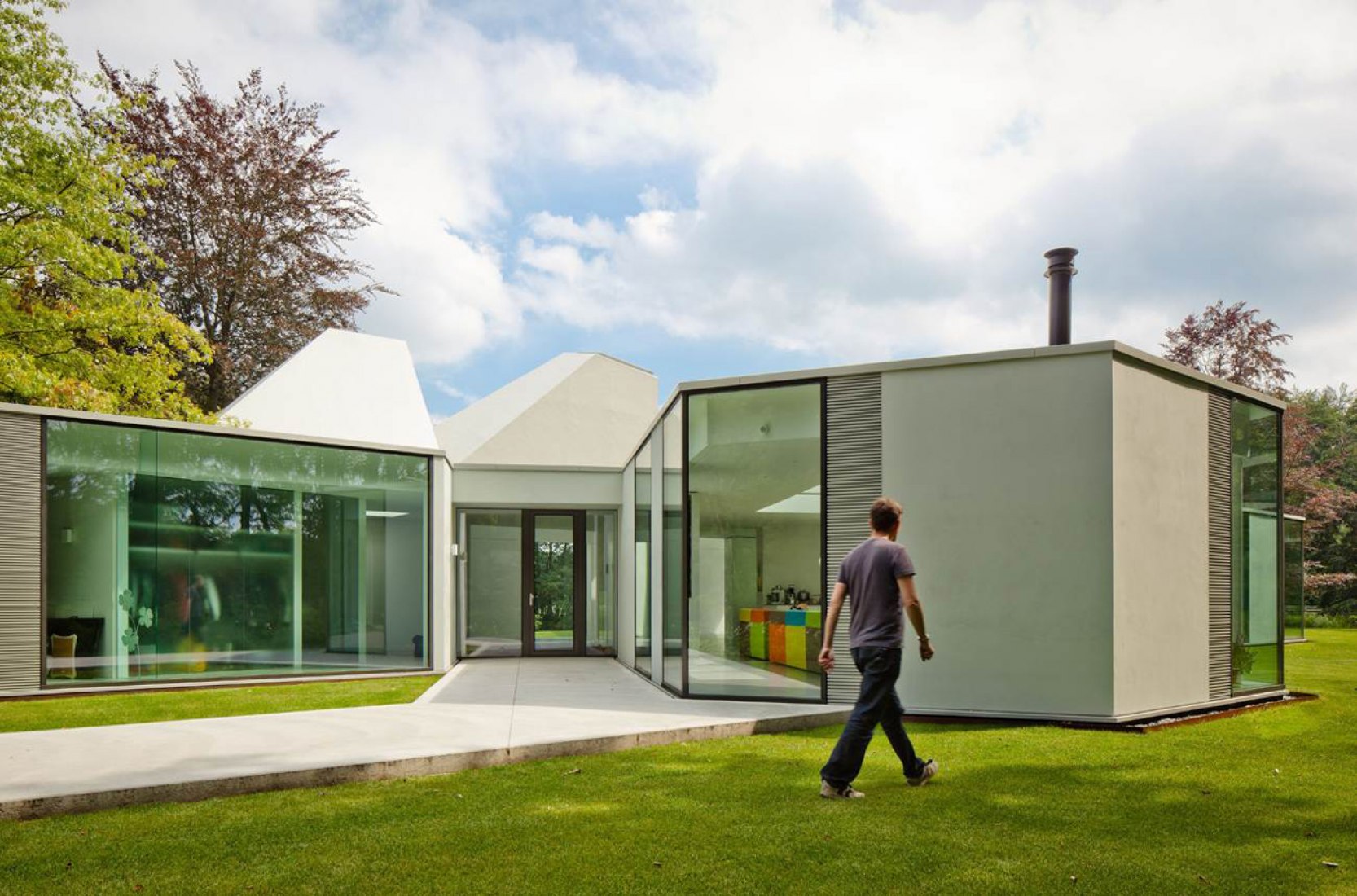 Exterior view. Villa 4.0,  Het Gooi, by Mecanoo. Photography © Pedro Kok. 